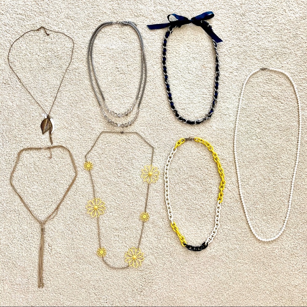 Crystal & Chiffon Ribbon Statement Necklace - Picture 3 of 3